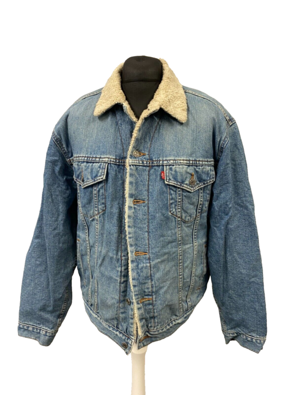 Levi's Sherpa trucker jacket size XL blue denim men fleece collar J188